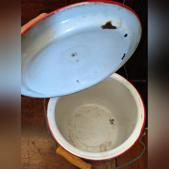 Accents Vintage Enamelware Diaper Pail With Lid Poshmark